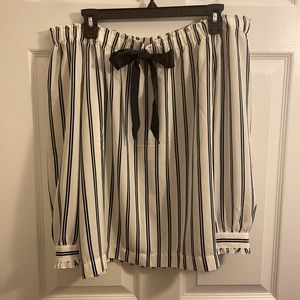 JCrew Mercantile Off the Shoulder Stripe Top